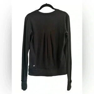 Lululemon Rush Hour Black Long Sleeve Thumb Hole Top Run Zip Pocket Size 2
